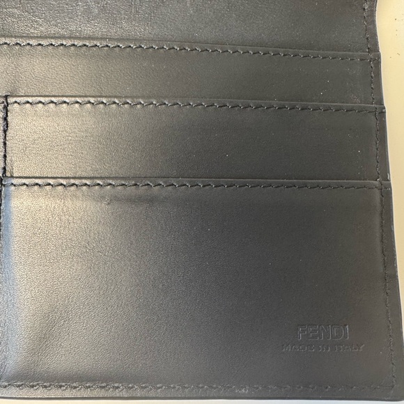 Fendi Black Embossed Leather Long Continental Wallet COA - Picture 9 of 15